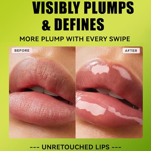 4 Colors Lip Oil Lip Glaze, Big Brush Head Hydrating Lip Glow Oil, Transparent Toot Tinted Nourishing Repairing Lightening Lip Lines & Long Lasting Fresh Clear Smooth Lip Care (Set B)