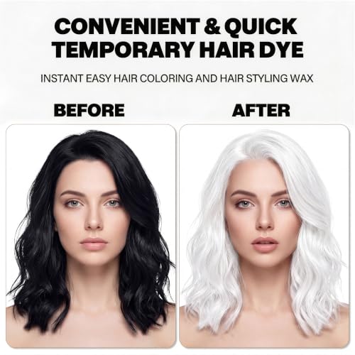 EFLY White Hair Color Wax - Washable Temporary Hair Dye for Kids & Adults, 4.23 oz