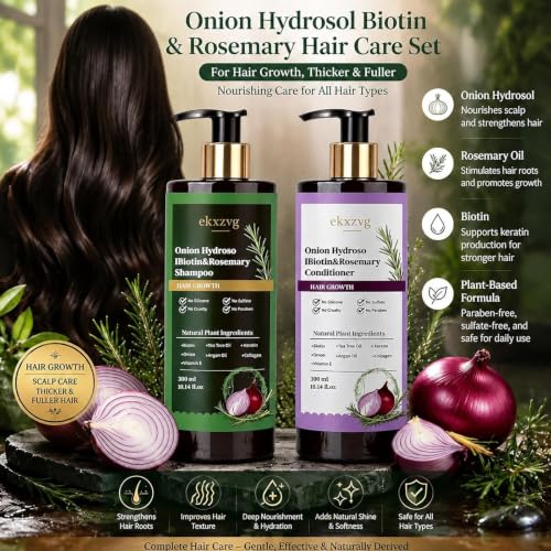 Onion Hydrosol Biotin Rosemary Shampoo & Conditioner Set for All Hair Types