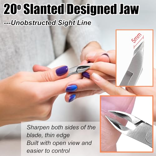 LePinko Professional Cuticle Trimmer Set - 4-Pack 5mm Jaw Cuticle Nippers