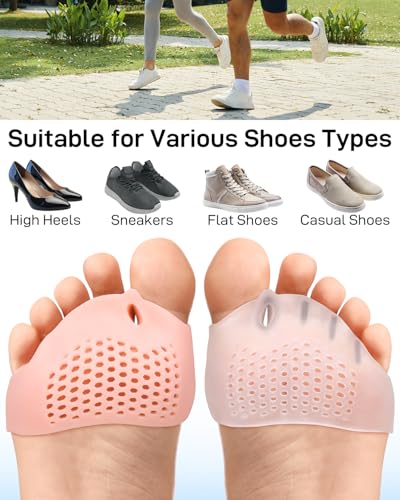 Silicone Toe Spacers Separators for Men Women Bunion & Hammertoe Corrector Beige & Clear - 4 Pairs