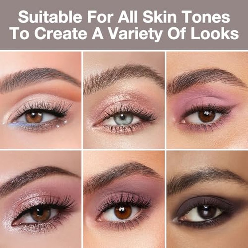6-Color Eyeshadow Palette with Mirror - Neutral Pink Matte & Shimmer