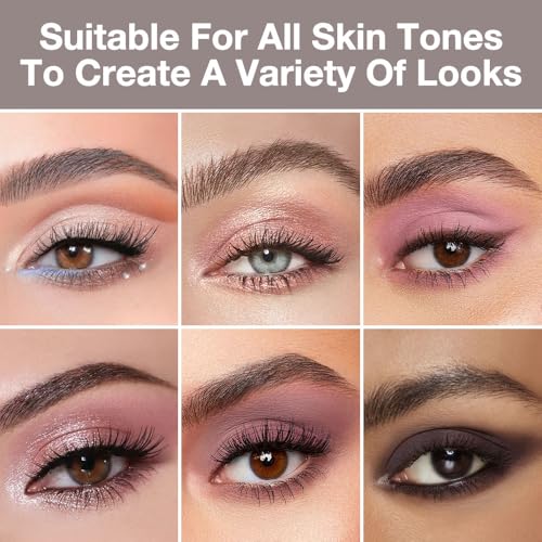 HHLTOH B-6Color Eyeshadow Palette - Nude, Pink & Mauve with Shimmer for Mature Skin, Travel Mini with Mirror 07