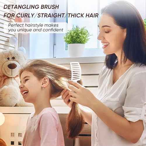 2 Pack Curved Vented Detangling Brush for Wet and Dry Hair, Paddle Styling Hair Brush for Faster Blow Drying, Detangler Brush for Women Men Curly Thick Hair