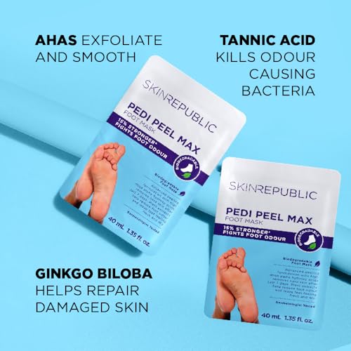 Skin Republic Pedi Peel Max Intense Foot Peeling Mask with AHA - 1 Pair