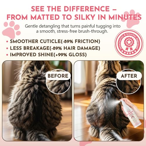 Cat Detangler Spray for Matted Fur | No-Rinse Grooming Solution