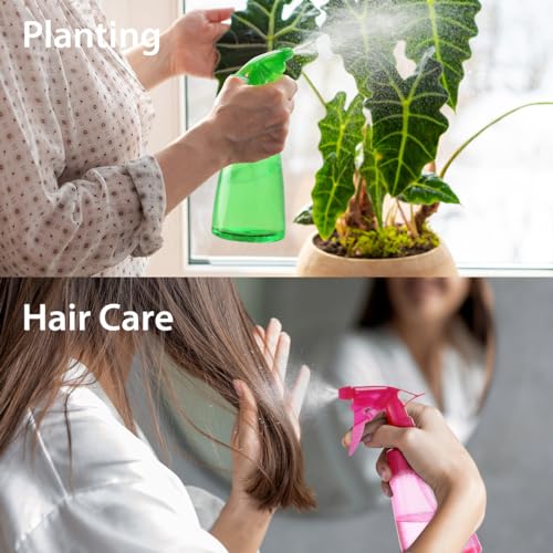Bealee 16 Oz Spray Bottles 3-Pack, Mist & Stream, Leak-Proof