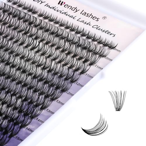 WENDY Lashes Clusters D Curl Lash Clusters 30D DIY Eyelash Clusters 8-16mm Cluster Eyelash Extensions Black Cluster Lashes Wispy Soft Individual Lashes Reusable At Home(30D-D,8-16mm Mixed)