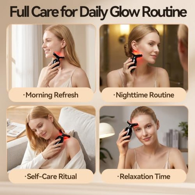 Ihelol Micro-Current Facial Massager with 3 LED Light Therapy