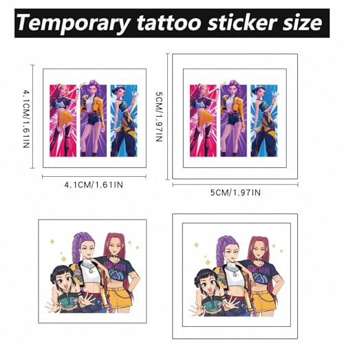 50pcs K.POP Demon Hunters Temporary Tattoos Korean Idol Cartoon Body Tattoo, Birthday Party Favors DIY Activity Supplies for Kids