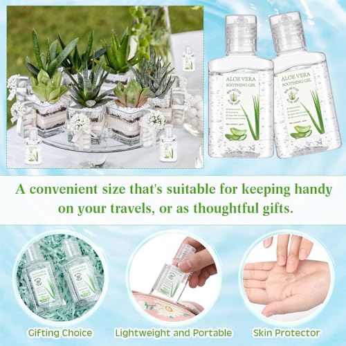 24 Pcs Mini 1oz Soothing Moisture Aloe Vera Gel Travel Size Moisturizing Face Skin Aloe Vera Gel Bulk After Sun Lotion Wedding Summer Beach Party Supplies(Regular)
