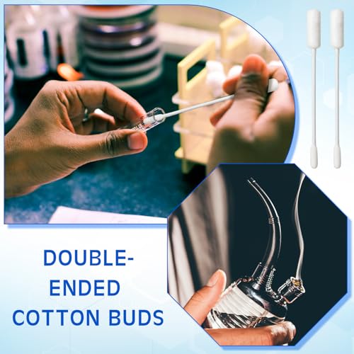 Lounsweer 400pcs Long Cotton Swabs with Storage Case - Double-Ended, 4 Inches, Model 2