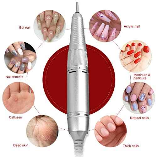 AZ GOGO Electric Nail Drill, 30000RPM Rechargeable Portable Nail Drill Machine for Acrylic Gel Nails, Professional Manicure E-File for Home or Salon Use