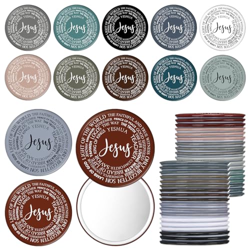 36 Pcs Pocket Jesus Compact Mirrors Bulk, Christian Easter Gifts for Women, Mini Makeup Mirrors, Easter Basket Stuffers, Church Party Favors, Religious Gifts Bulk