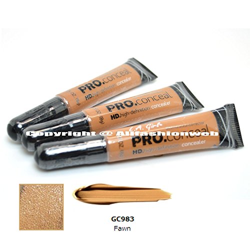L.A. Girl Pro Concealer HD Liquid, Fawn GC983 (Pack of 3)