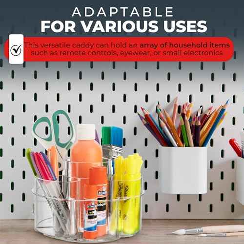 Masirs Small Rotating Makeup Organizer - Mini Yet Spacious Cosmetic Storage Solution with Multiple Compartments - The Perfect Spinning Make-Up Caddy for Vanity or Bathroom Counter (Round - Clear)