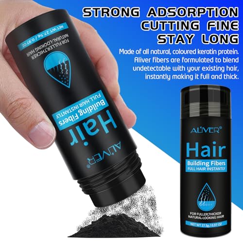 Aliver Hair Fibers for Thinning Hair - Black 27.5g