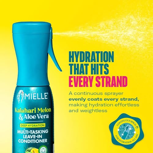 Mielle Organics Kalahari Melon & Aloe Vera Leave-In Conditioner Spray - 3-in-1 Detangler & Curl Refresher, 6.7 oz