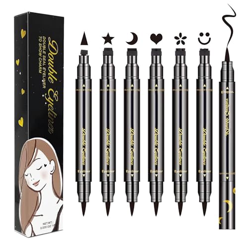 LOKFAR 6-Piece Double-Sided Liquid Eyeliner Stamp Pen Set