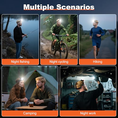 Lenporl Headlamp Strap with Bracket - 5 pcs Rechargeable LED Headlight Mount Clips for 22-26mm Flashlights