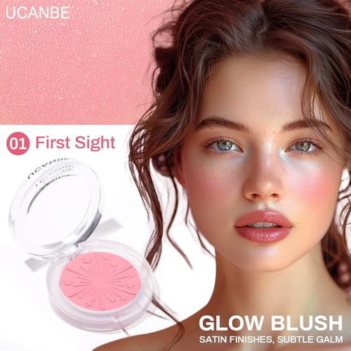 UCANBE Baked Blush Palette - Peach Glow, Long-Lasting Silky Powder