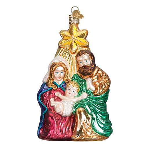 Old World Christmas 10132 Spiritual Gifts Glass Blown Ornaments for Christmas Tree Holy Family with Star