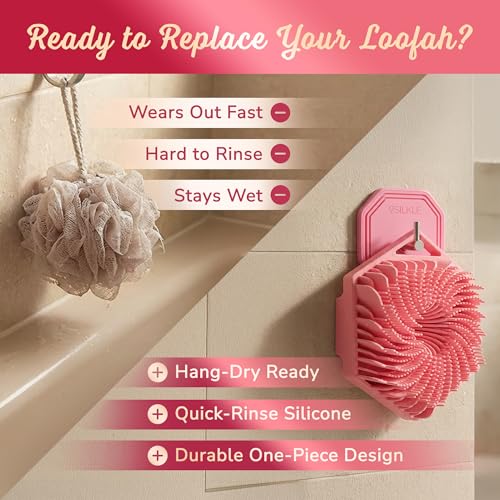 SILKLE Silicone Body Scrubber with Non-Slip Grip