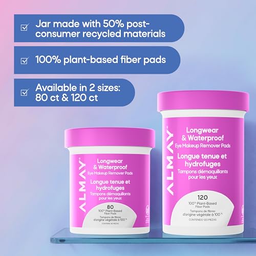 Almay Longwear & Waterproof Eye Makeup Remover Pads, 120 Count