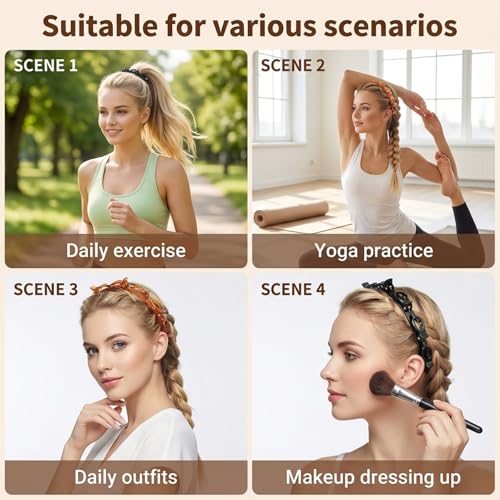 LUSTRIB 2-Pack Double Layer Hair Clips with Tooth & Bangs Headbands, Secure Hair Accessories for All Hair Types