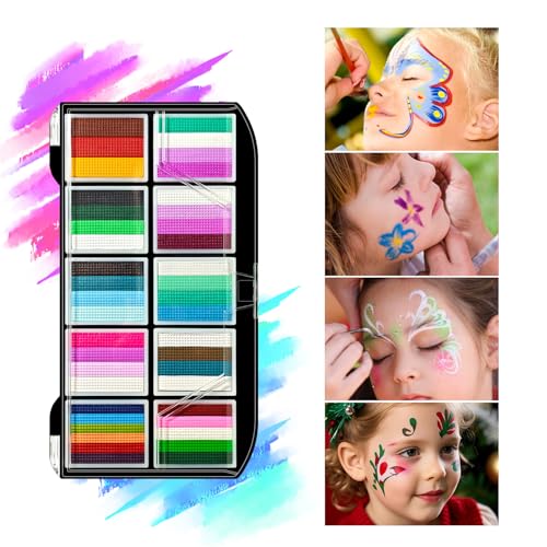 40 Color Face Paint Kit with Brushes - Water Activated