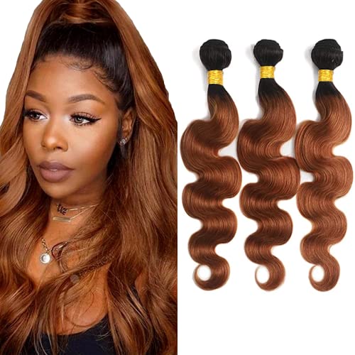 Fridnae Ombre Brown #1B30 Body Wave Human Hair Bundles 24-28 Inch Set
