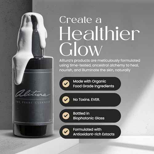 Alitura Pearl Facial Cleanser for Men & Women 100 ml ? Anti-Aging Face Wash with Marine Collagen, Sea Kelp & Organic Botanicals ? Hydrating Gentle Exfoliant for Clear, Smooth Skin ? 3.4 oz Travel Size