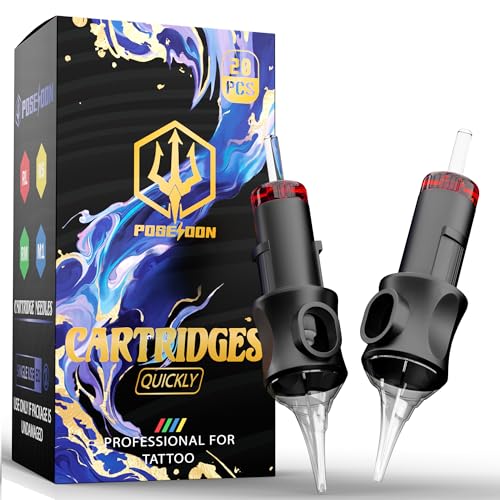 POSEIDON 20Pcs Tattoo Cartridge Needles - #12 5RL Round Liner with Membrane