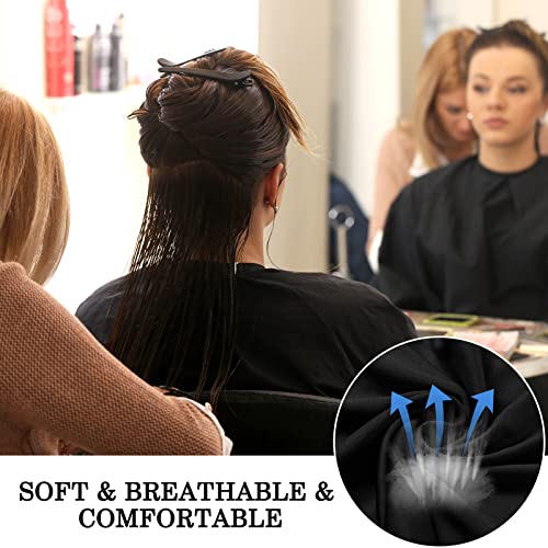 Wesiti 16 Pcs Short Makeup Cape for Women Men Black Waterproof Nylon Hair Cutting Cape, Salon Hair Apron Beard Shorty Smock for Clients Lightweight Makeup Bib for Artist Beautician