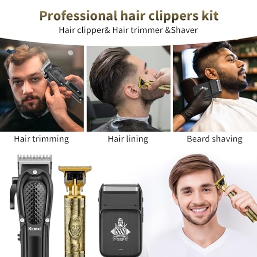 KEMEI Professional Hair Clipper & Beard Trimmer Set for Men