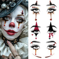 Halloween Face Makeup Tattoos Stickers - 12 Sheets Waterproof