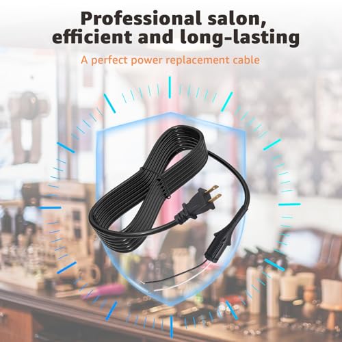 2-Wire Replacement Power Cord for Andis Master Clipper ? 8 FT,Durable & Flexible ? Professional Barber Clippers Cord