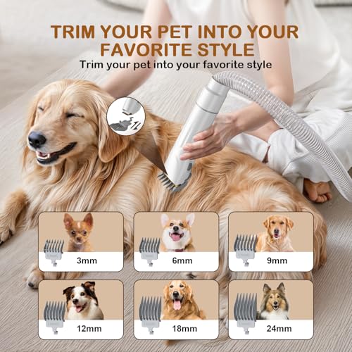 Dog Grooming Vacuum with Clipper & 5 Tools - Ozumek