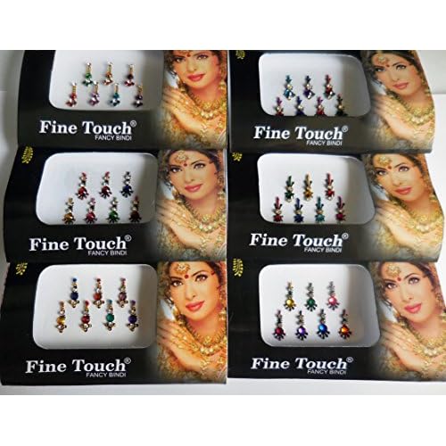 8 Pack - 56 Silver, Golden,Black,Multicolored Face Jewels crystal