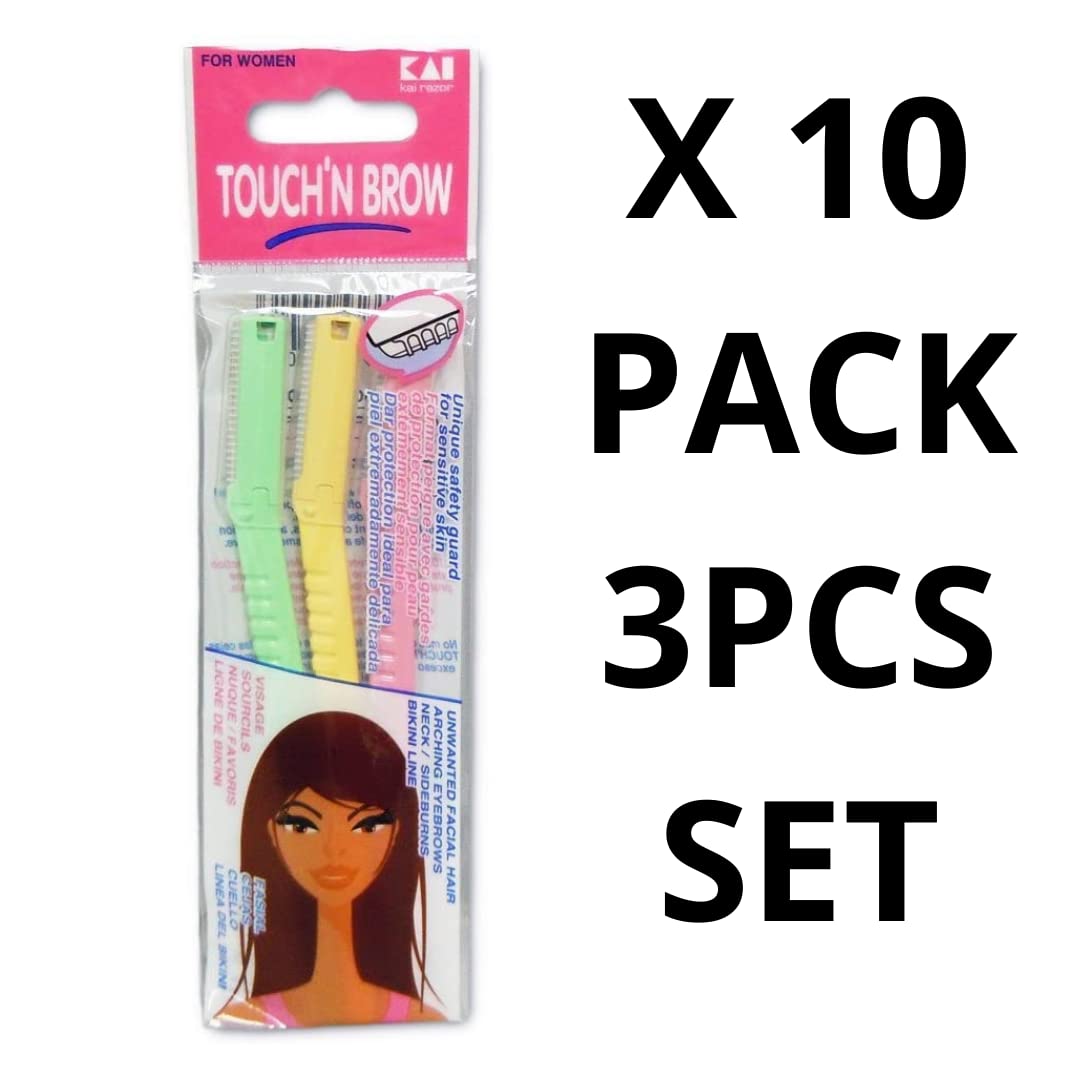 Touch N Brow Eyebrow Shaper, Razor, Shaver - 10pk