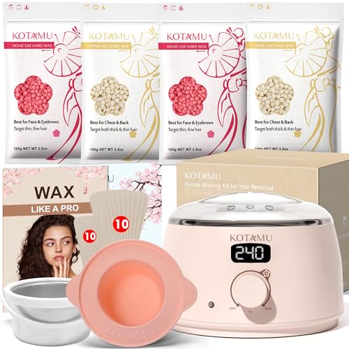 KOTAMU Hard Wax Kit for Women & Men - Hair Removal Warmer