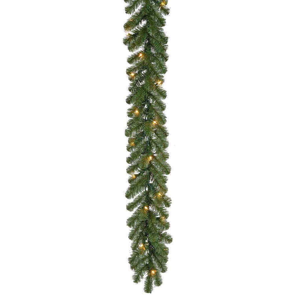 Home Accents Holiday 18 ft. Pre-Lit Kingston Indoor/Outdoor Garland Decoration with 70 Sparkling Warm Clear Lights