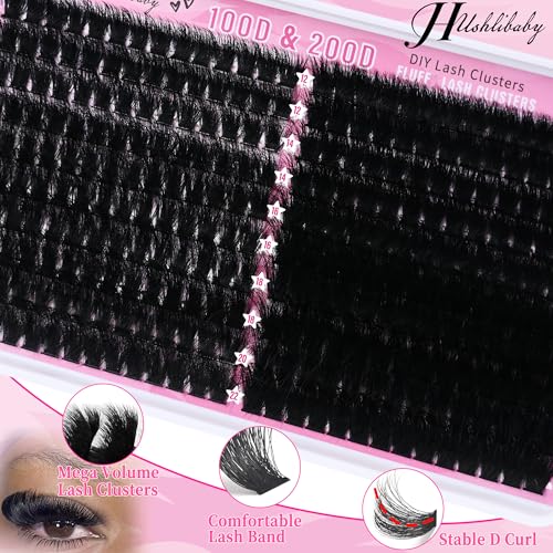 Lash Clusters 12-22mm 280Pcs Volume Extensions D Curl