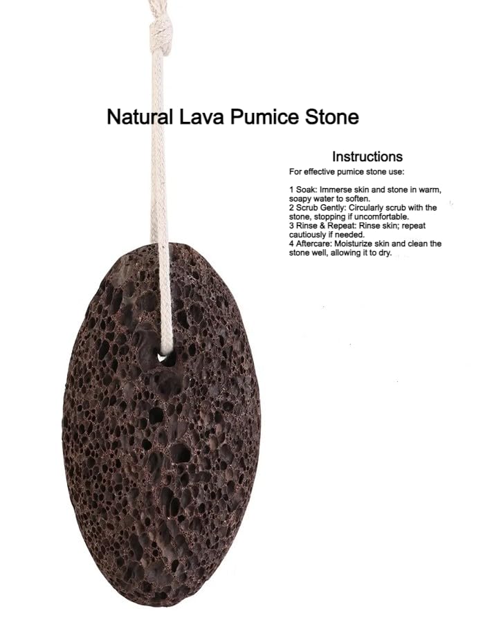 RDRKR Pumice Stone Foot and Hand Scrubber - Natural Lava Stone for Callus Remover, Foot Exfoliation, Hand Scrub, Pedicure Tool, Dry Skin Remover, Promote Healthy Foot and Hand Care (Black)