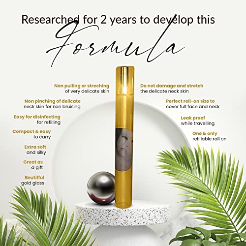 MEGAMOISTURIZER TURKEY NECK ROLL ON Facial Serum Kit - Anti Aging Serum for Neck and Face Massage Reduces Fine Lines Tightens Skin Anti Wrinkle Serum - Face Serum Roller with Refill (15 + 80 ml)