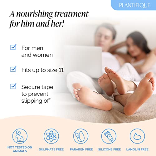 PLANTIFIQUE Hydrating Foot Mask Socks for Dry Cracked Feet - 4 Pairs