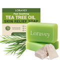 Antifungal Relief Soap Bar, Tea Tree Oil Soap, Natural Foot & Body Soaps for Healthy Skin,Relief Soap Bar Infused with Tea Tree Oil,Gentle Exfoliating Bar Soap for Men Women,3.5oz (1, 3.5OZ)
