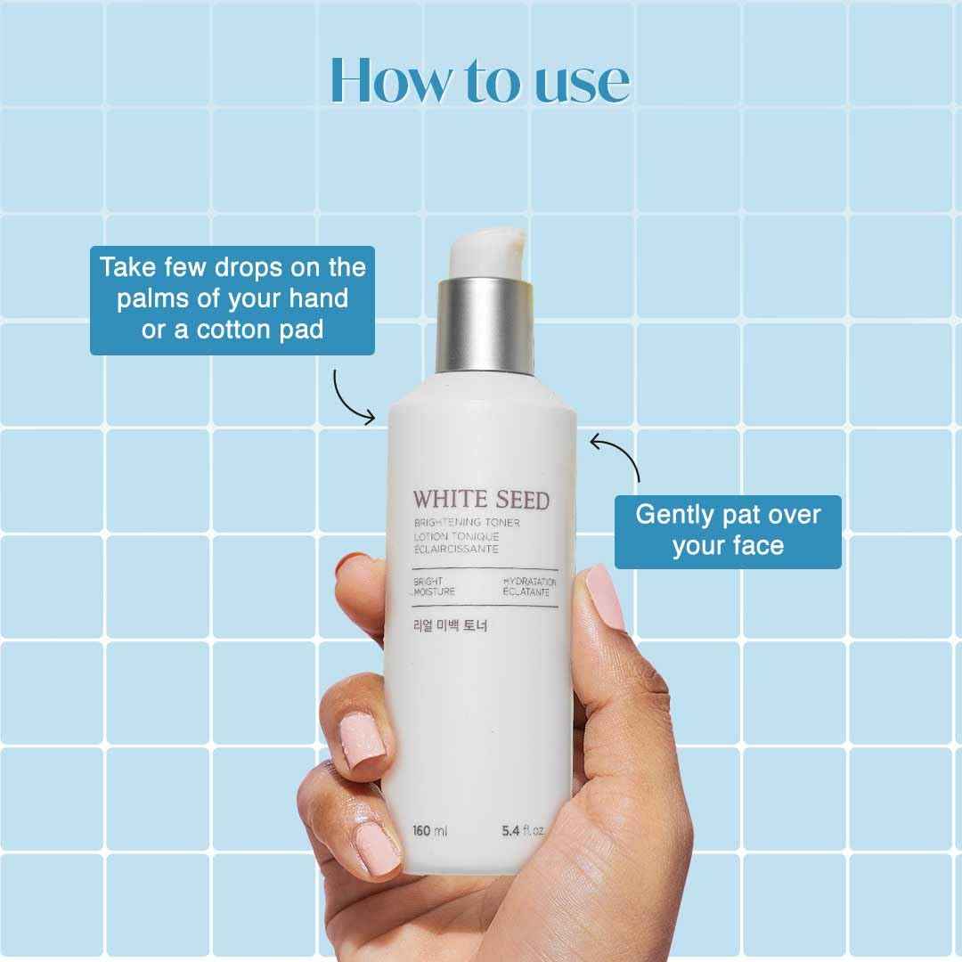 The Face Shop White Seed Brightening Toner with Lupin Seed, Daisy, Niacinamide, Moisturizing & Brightening