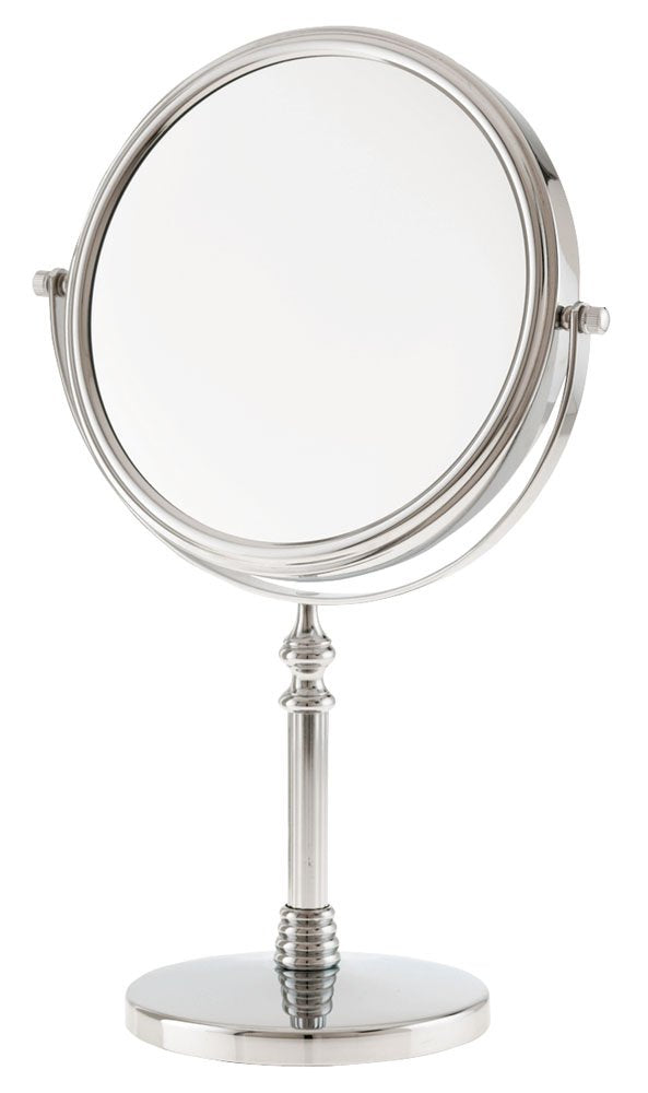 Danielle Creations 8-Inch Countertop Vanity Makeup Mirror, 1x and 10x Magnification, Silver