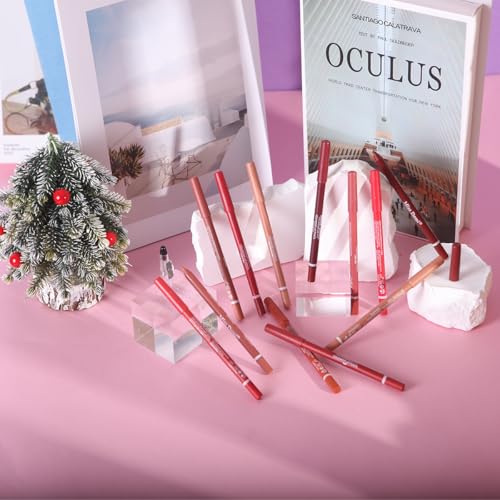 Miss Demi 12-Color Matte Velvet Lip Liner Set - Creamy Waterproof Lip Pencils for Women